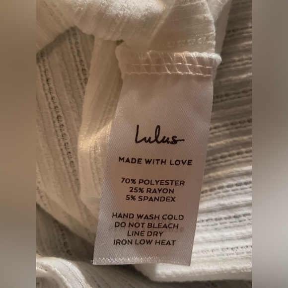 Lulu’s NWT Constant Cuteness White Ribbed Knit Long Sleeve Top. Size small - Picture 9 of 9